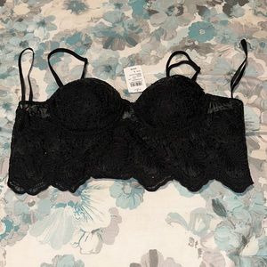 Windsorstore Women's Lace Black Bustier L BNWT